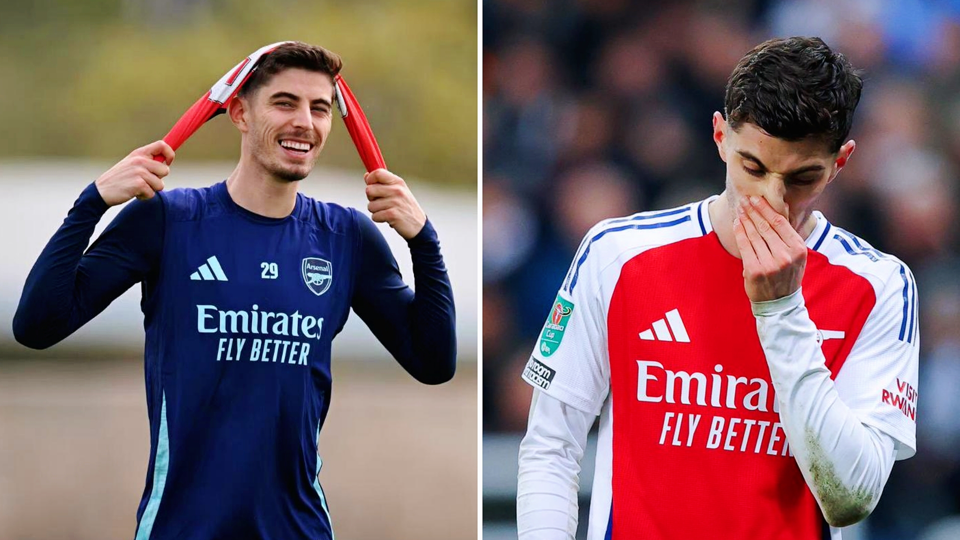 包含记者：哈弗茨缺席阿森纳训练因膝盖受伤的词条  第1张